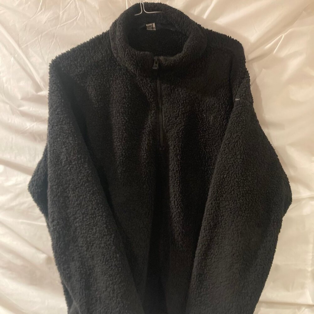 Ladies Quarter-Zip Fleece Pullover – Black, Size 1X (16W–18W)